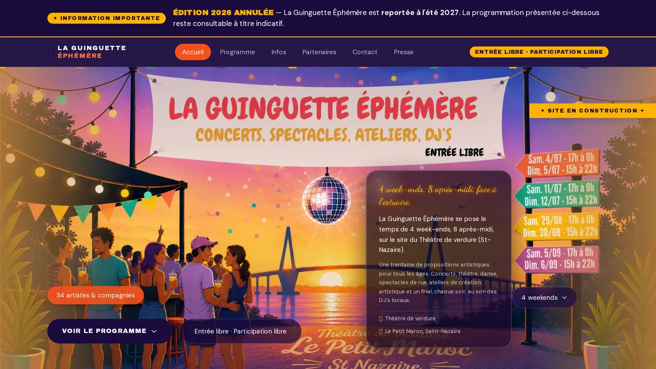 Aperçu du site La Guinguette Éphémère