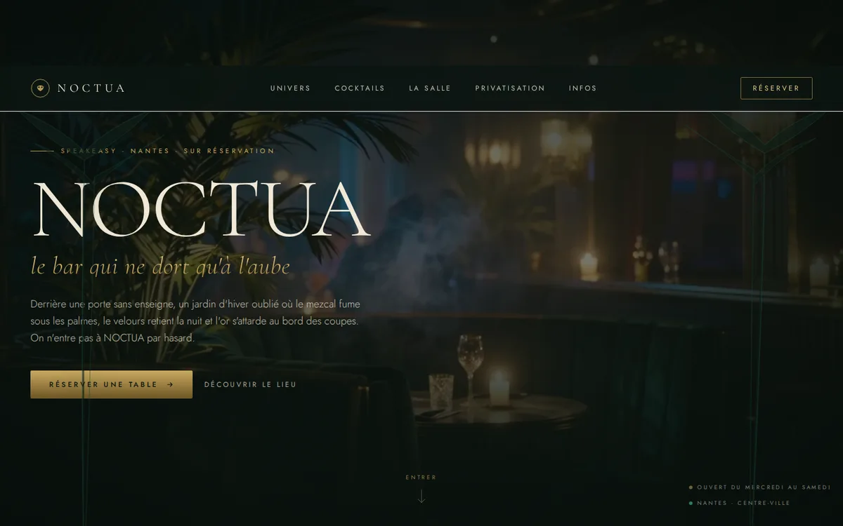 Aperçu du site NOCTUA — Nuit Émeraude